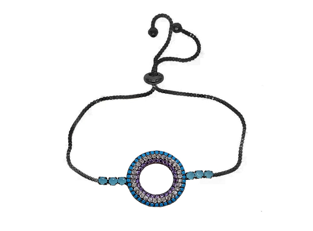 Lily's Style Empty Round  Black Bracelet