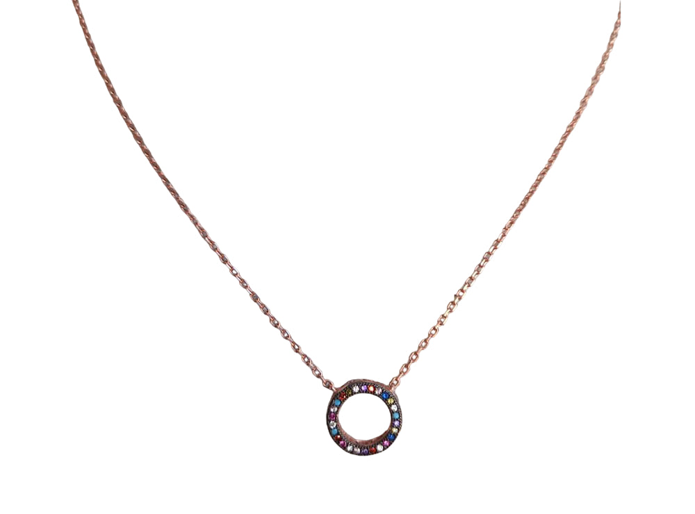 Lily's Style Polivia Empty Round Rose Gold Plated Necklace