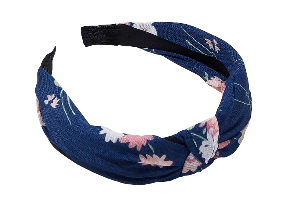 Lily's Style Floral Plaid Blue Headband