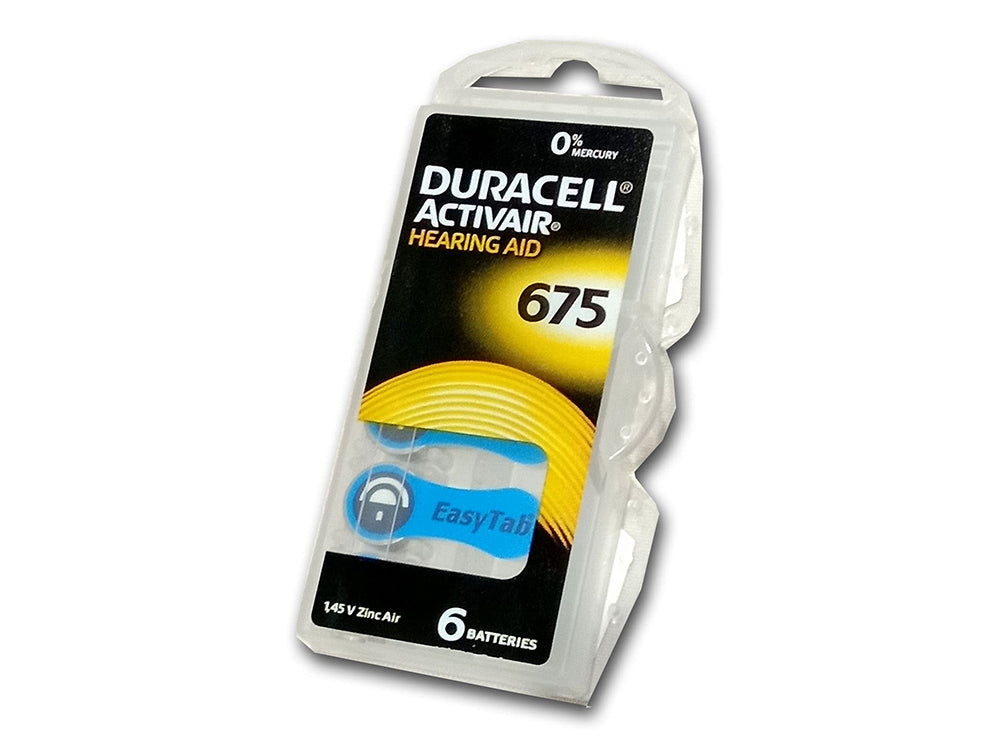 Duracell 675 Hearing Aid Battery Pack of 6
