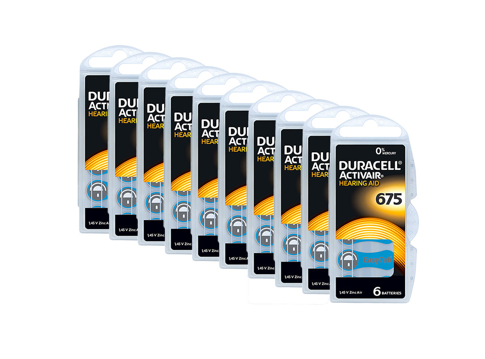 Duracell 675 Hearing Aid Battery Pack of 60
